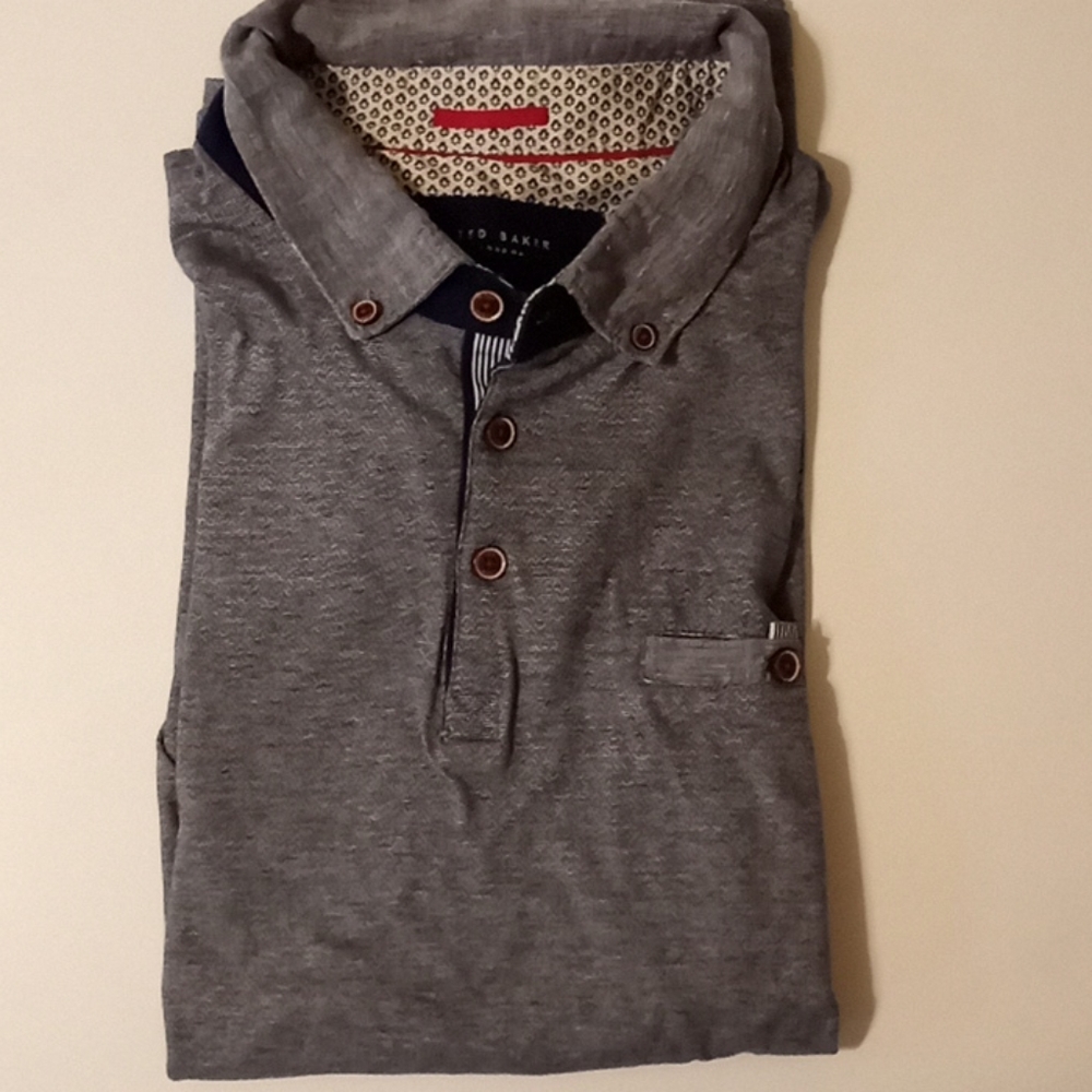 Ted Baker, London, Men's Size 6, 3 Button Polo